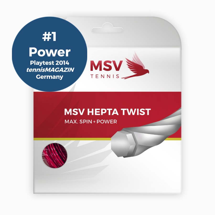 MSV Hepta Twist Tennis String 12m 1,25mm red